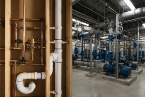 comparison of residential and commercial plumbing systems pipes infrastructure